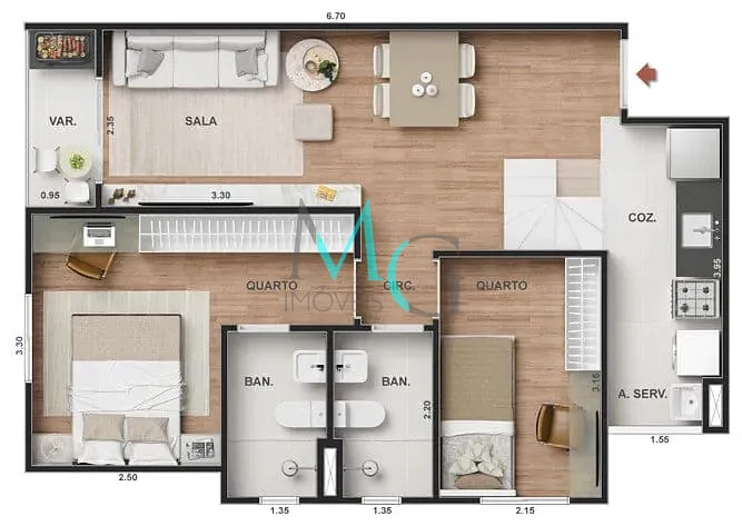Apartamento, 2 quartos, 43 m² - Foto 30