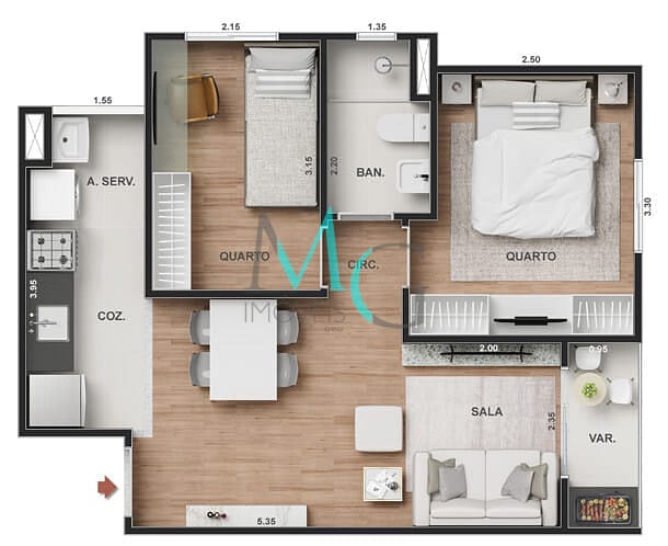 Apartamento, 2 quartos, 43 m² - Foto 15