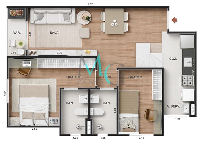 Apartamento, 2 quartos, 43 m² - Foto 30