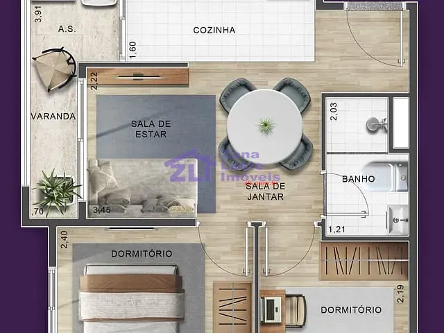 Apartamento 2 quartos e 1 banheiro, à venda, no bairro Vila Aricanduva em São Paulo
