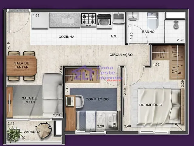 Apartamento 2 quartos e 1 banheiro, à venda, no bairro Vila Aricanduva em São Paulo