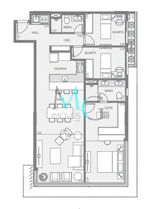 Apartamento, 3 quartos, 125 m² - Foto 19
