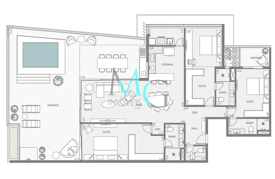 Apartamento, 3 quartos, 125 m² - Foto 21