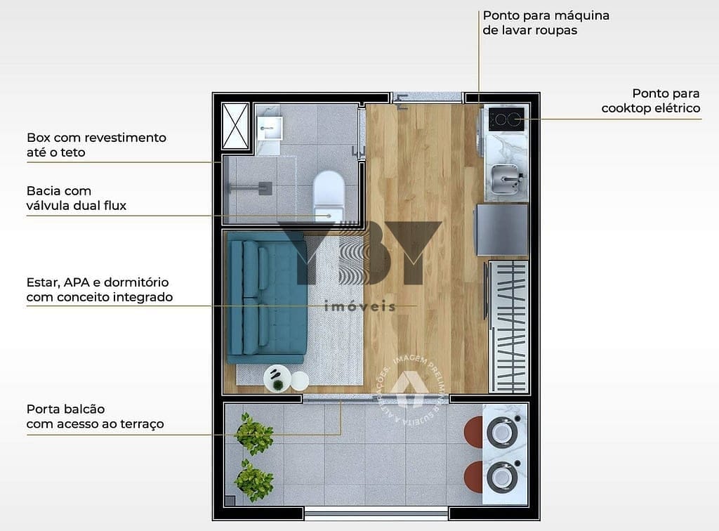 Apartamento à venda com 1 quarto, 25m² - Foto 22