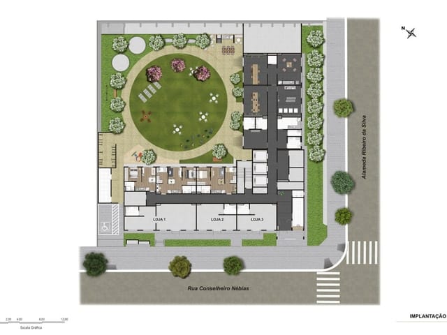 Planta do Loja - Loja à venda 60.4M² Campos Elíseos São Paulo - SP | Bem viver Praça Nébias - Lojas | Correteria Imóveis