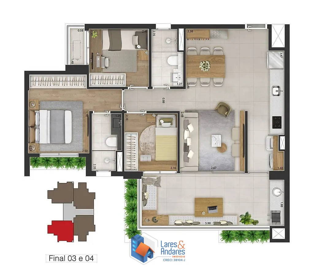 Apartamento, 3 quartos, 87 m² - Foto 32