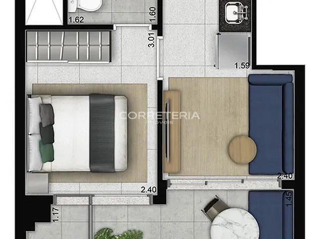 Studio 1 quarto e 1 banheiro, à venda, no bairro Sumarezinho em São Paulo