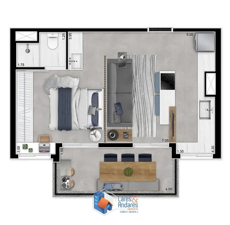 Apartamento, 1 quarto, 52 m² - Foto 9