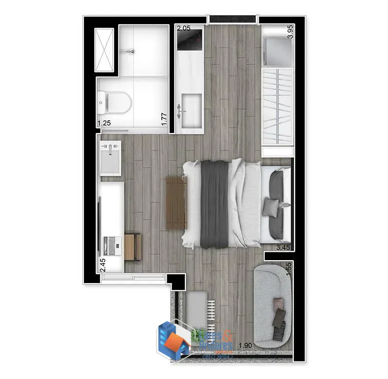 Apartamento, 1 quarto, 52 m² - Foto 11