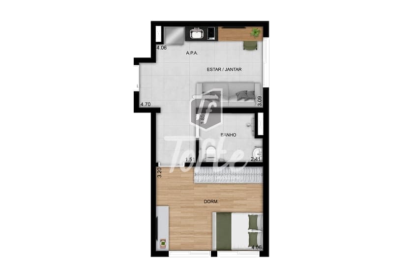 Apartamento, 1 quarto, 40 m² - Foto 9