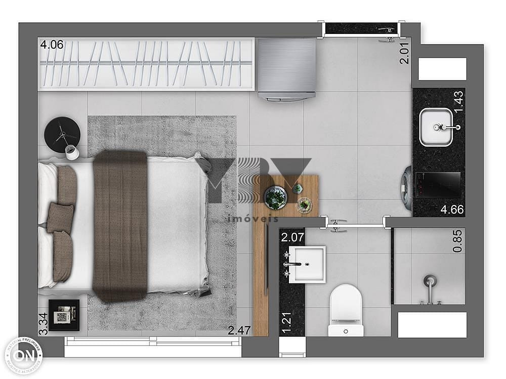 Apartamento, 1 quarto, 33 m² - Foto 13