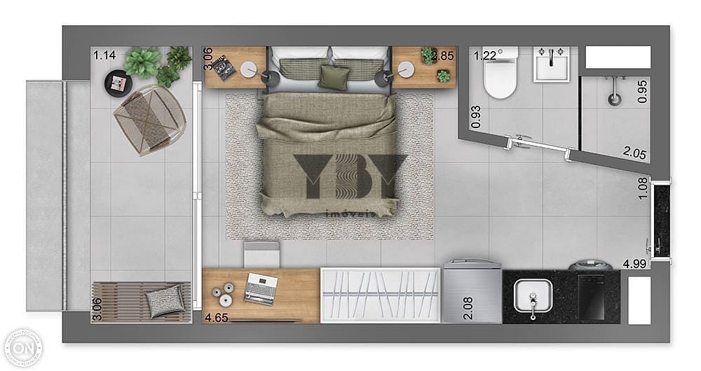 Apartamento, 1 quarto, 33 m² - Foto 14