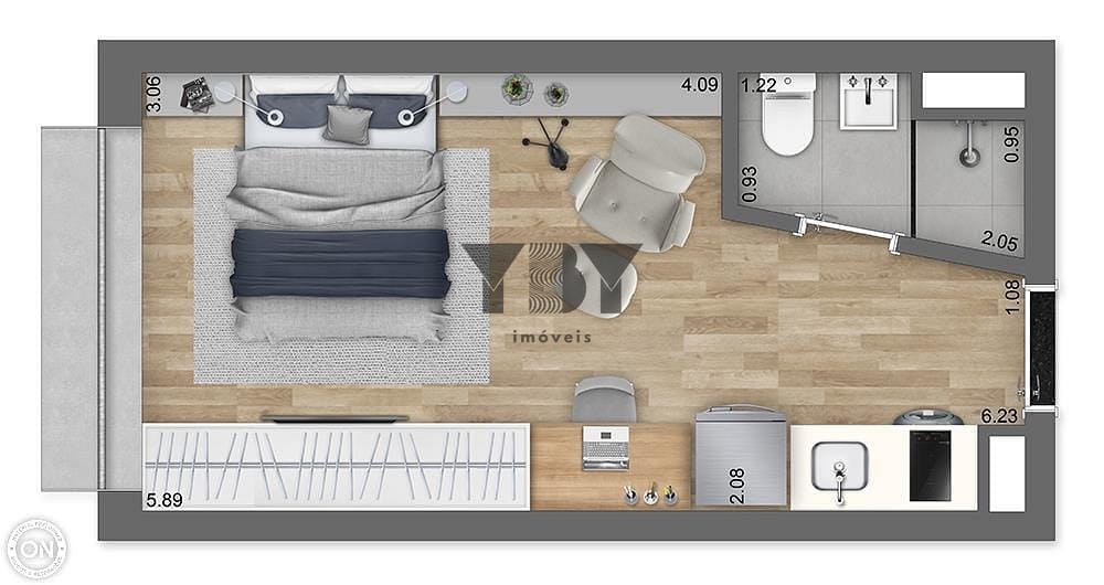 Apartamento, 1 quarto, 33 m² - Foto 15