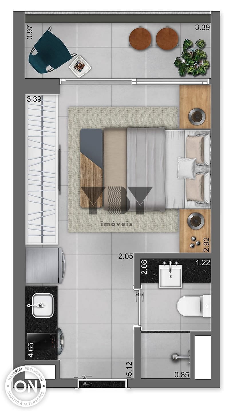 Apartamento, 1 quarto, 33 m² - Foto 16