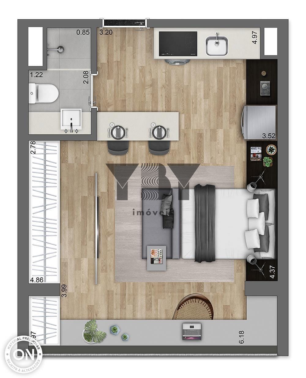 Apartamento, 1 quarto, 33 m² - Foto 19