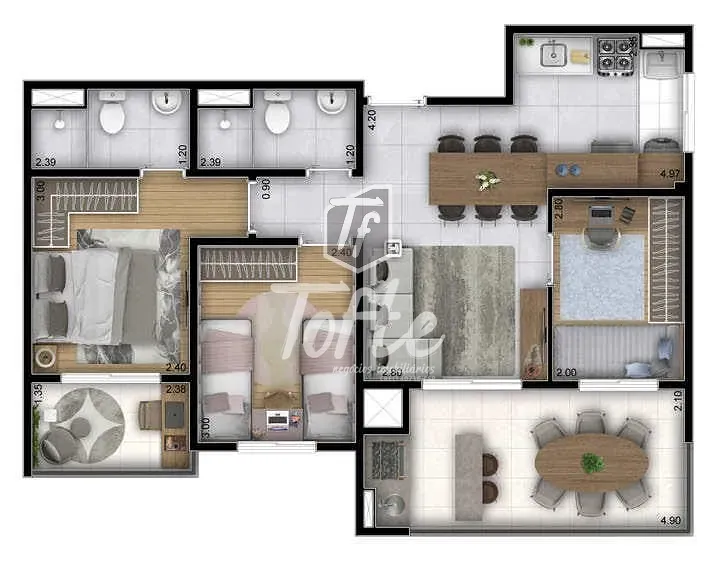 Apartamento, 2 quartos, 48 m² - Foto 59