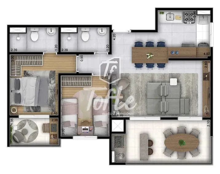 Apartamento, 2 quartos, 48 m² - Foto 60