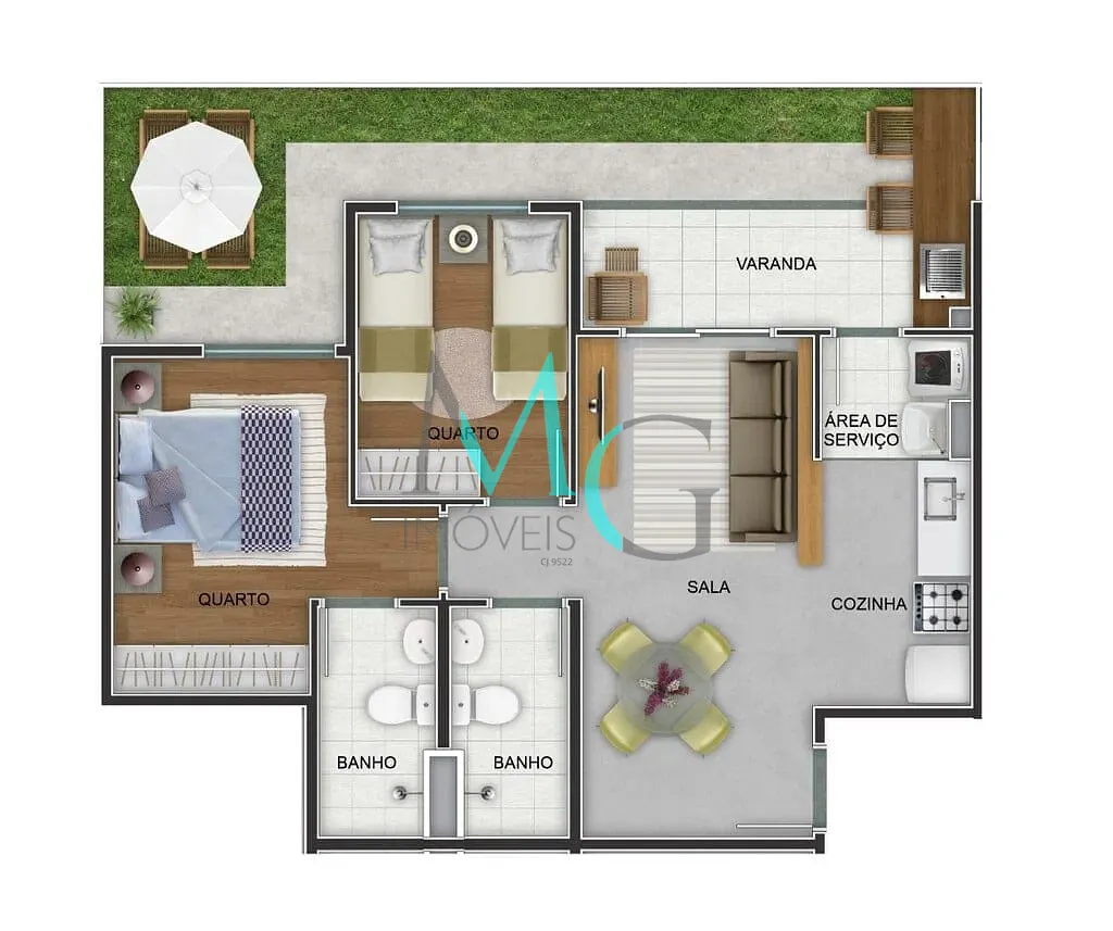 Apartamento, 2 quartos, 52 m² - Foto 55