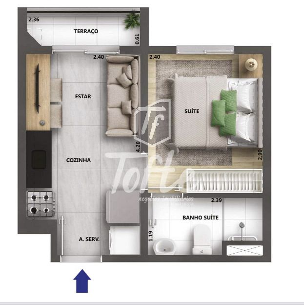 Apartamento, 1 quarto, 34 m² - Foto 23