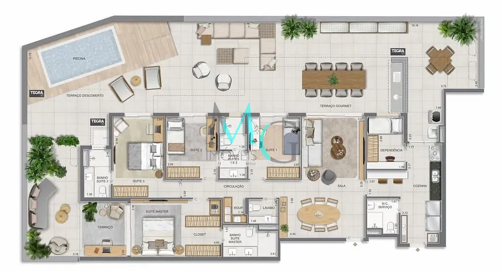 Apartamento, 3 quartos, 186 m² - Foto 86