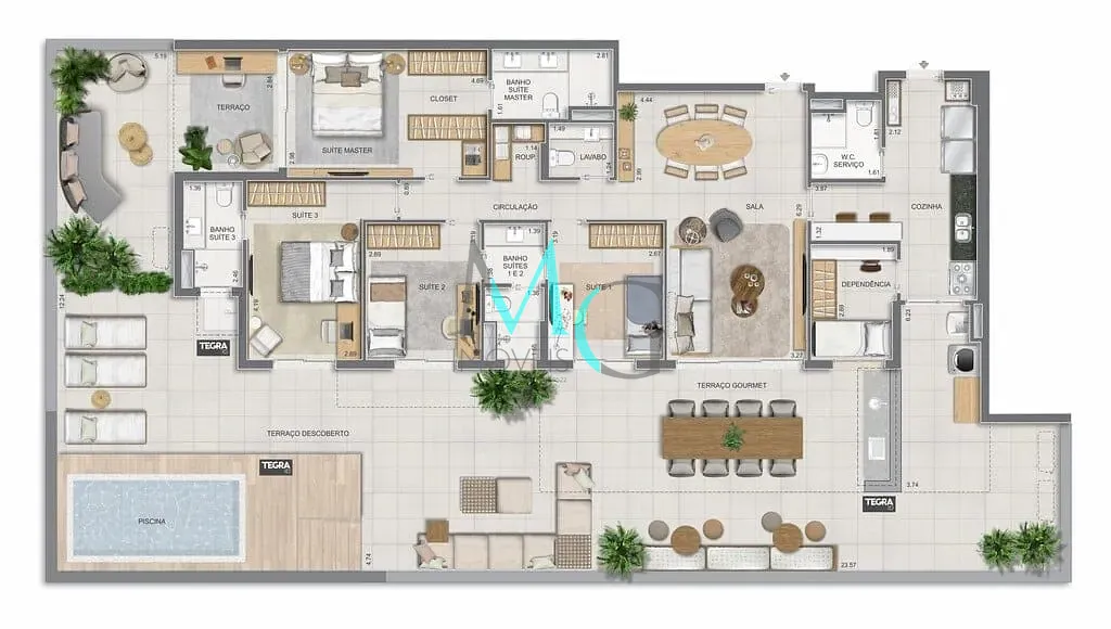 Apartamento, 3 quartos, 186 m² - Foto 89