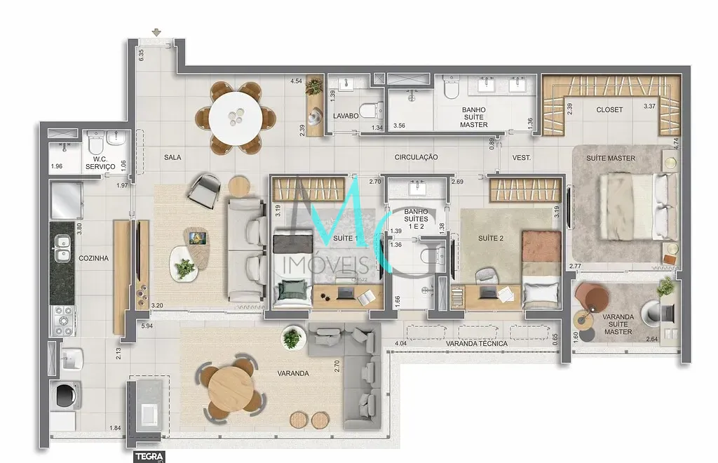 Apartamento, 3 quartos, 125 m² - Foto 64