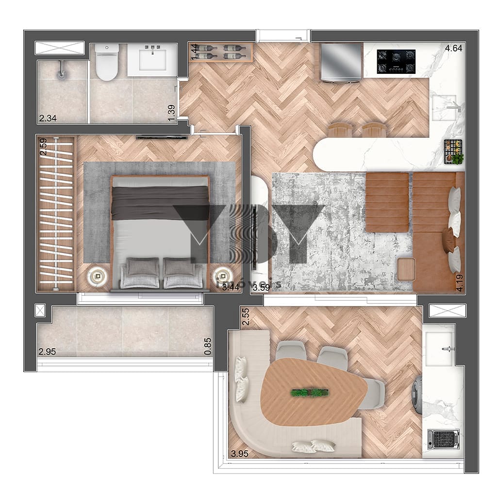 Cobertura, 1 quarto, 125 m² - Foto 43