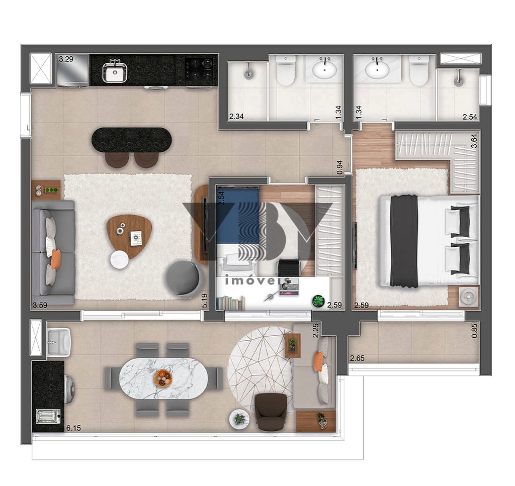 Cobertura, 1 quarto, 125 m² - Foto 49