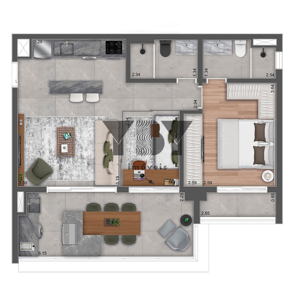 Cobertura, 1 quarto, 125 m² - Foto 50