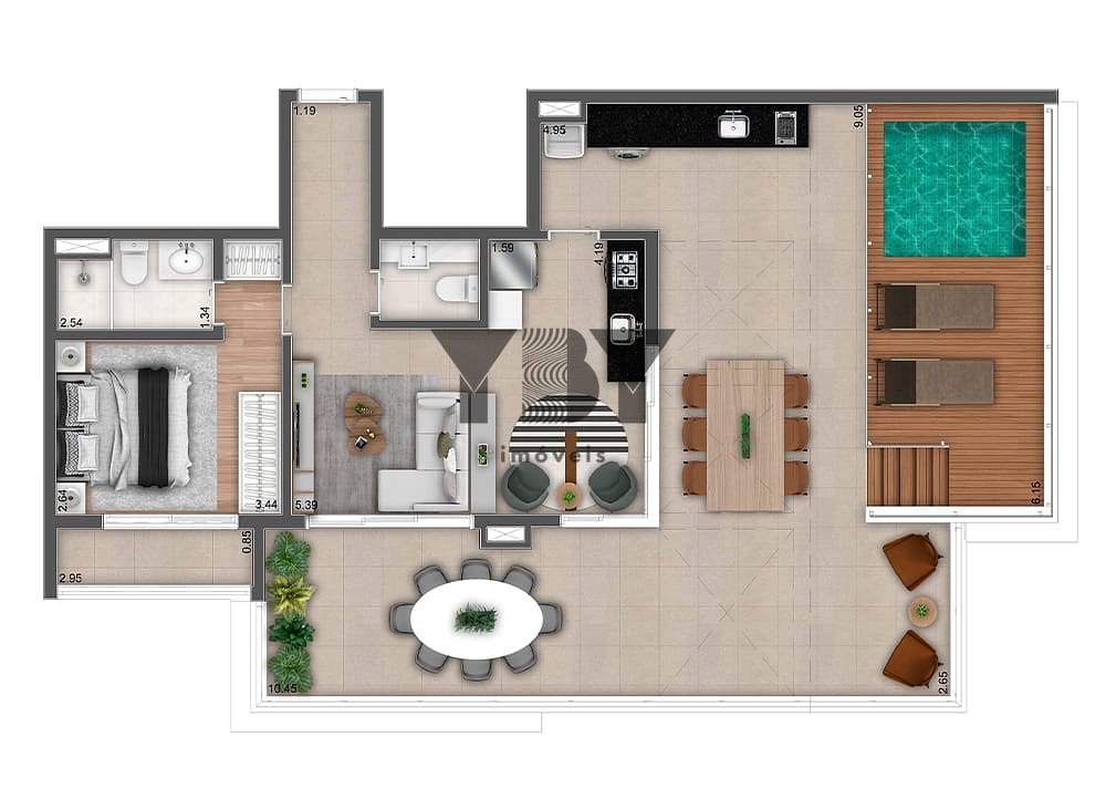 Cobertura, 1 quarto, 125 m² - Foto 54