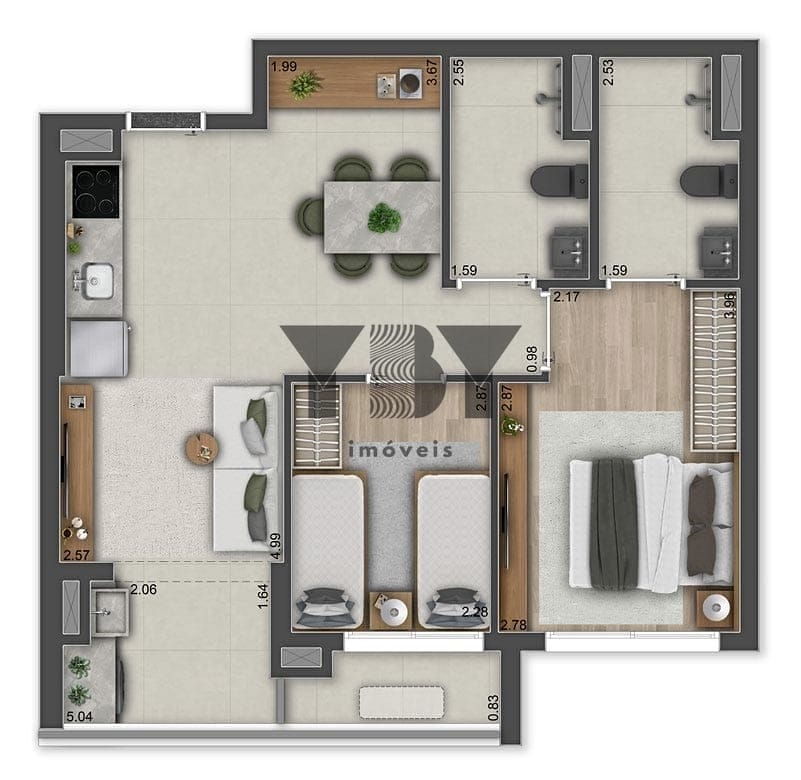 Apartamento, 2 quartos, 55 m² - Foto 15