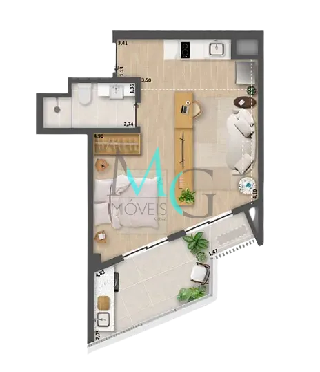 Apartamento, 2 quartos, 43 m² - Foto 14