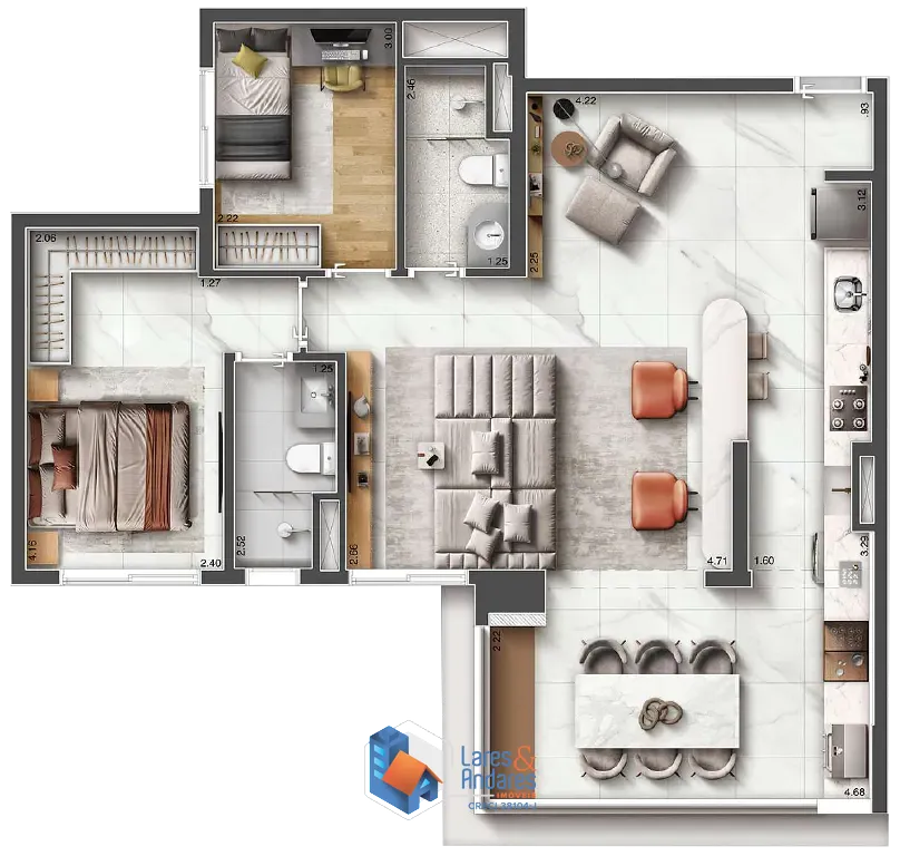Apartamento, 2 quartos, 74 m² - Foto 38