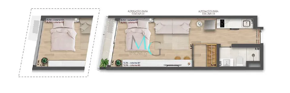 Cobertura, 1 quarto, 62 m² - Foto 14