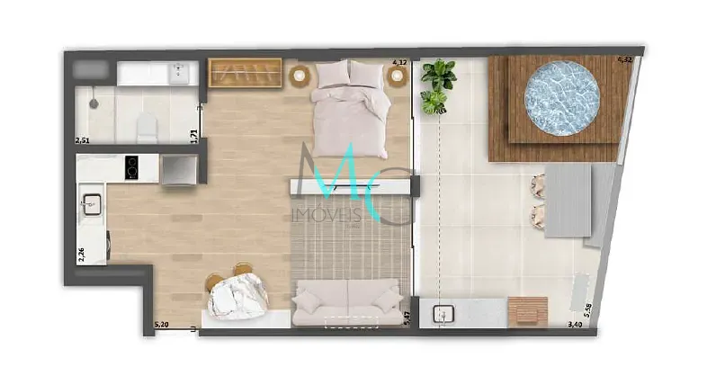 Cobertura, 1 quarto, 62 m² - Foto 22