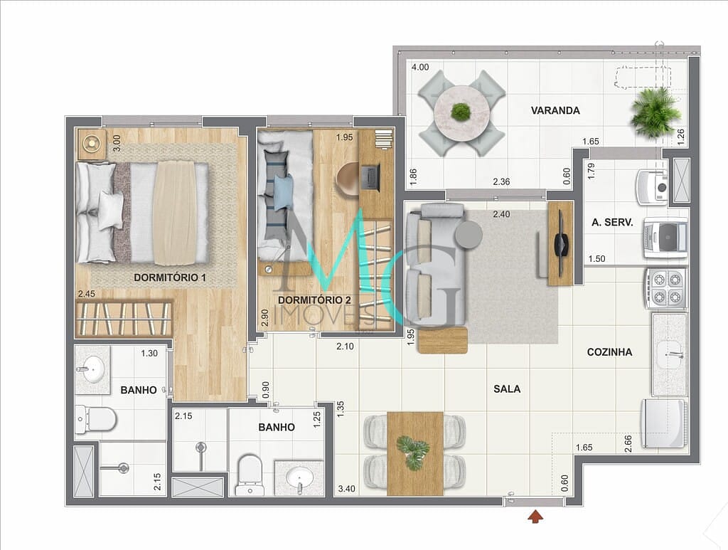 Apartamento, 2 quartos, 53 m² - Foto 69