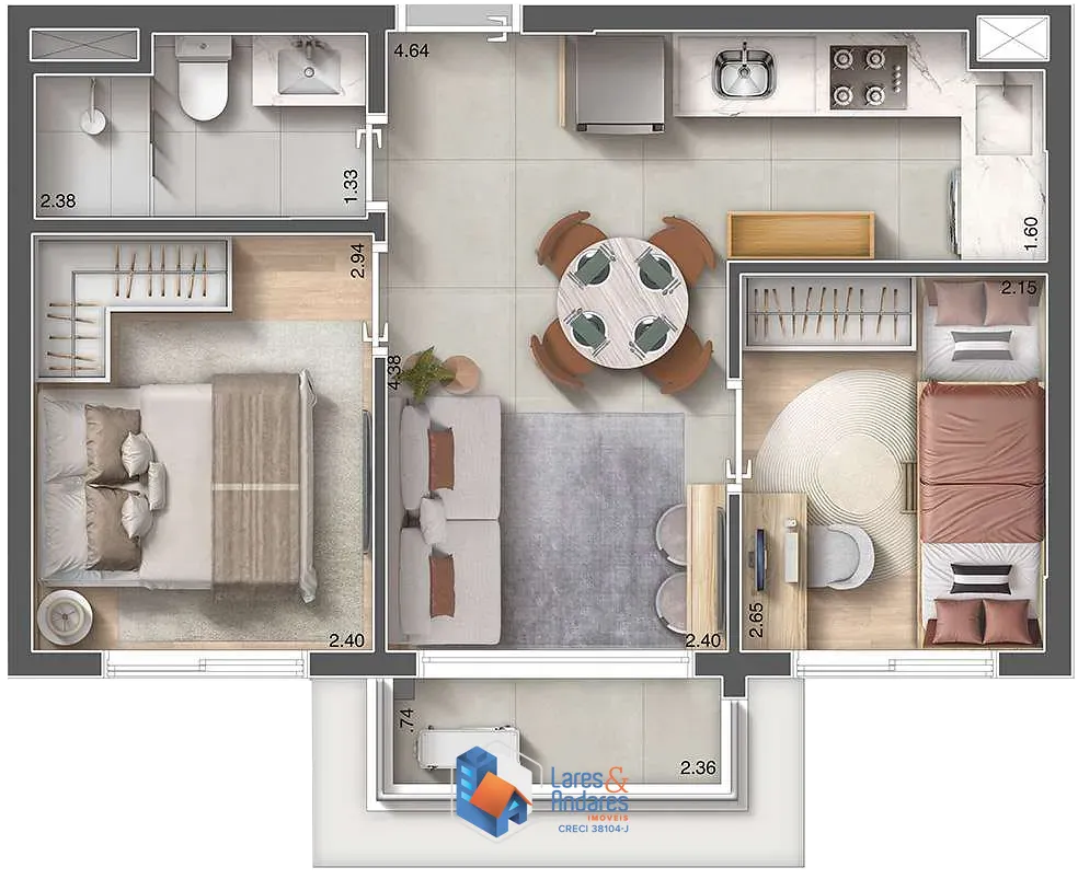 Apartamento, 2 quartos, 45 m² - Foto 25