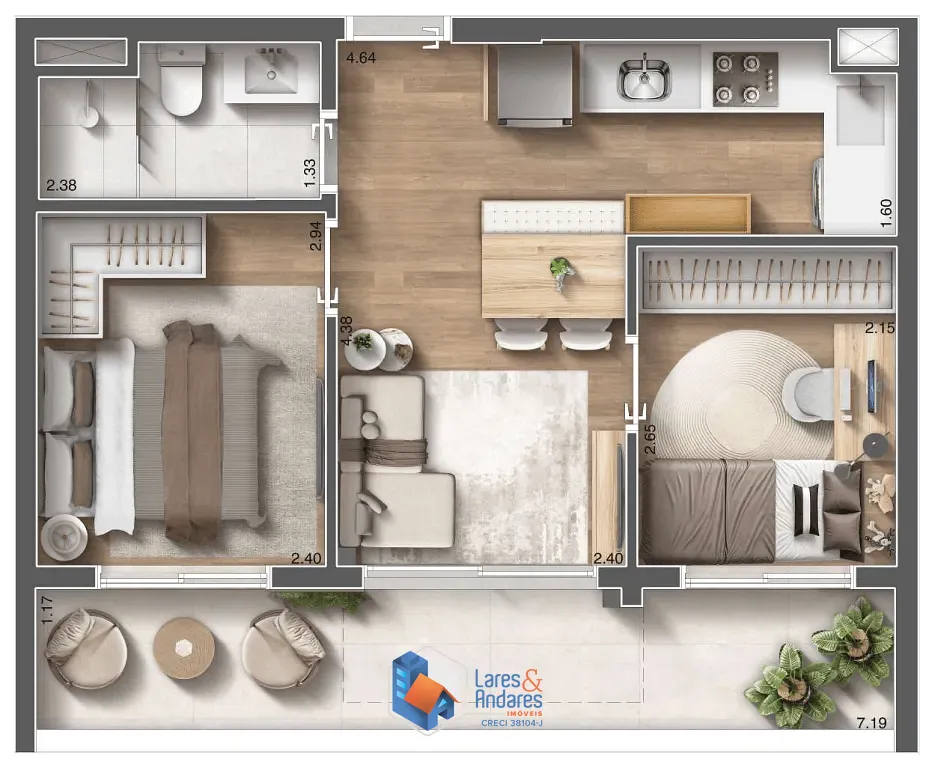 Apartamento, 2 quartos, 45 m² - Foto 26