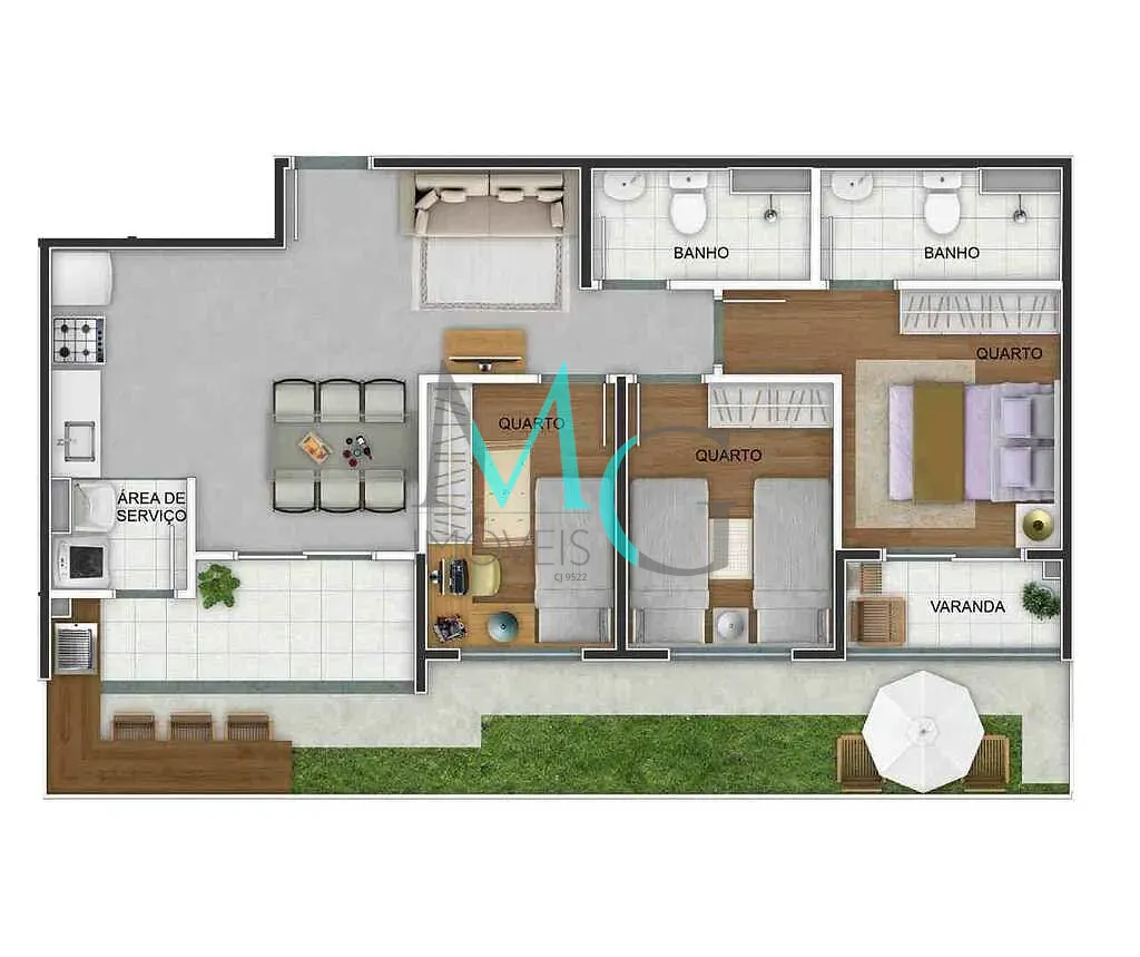 Apartamento, 3 quartos, 73 m² - Foto 54