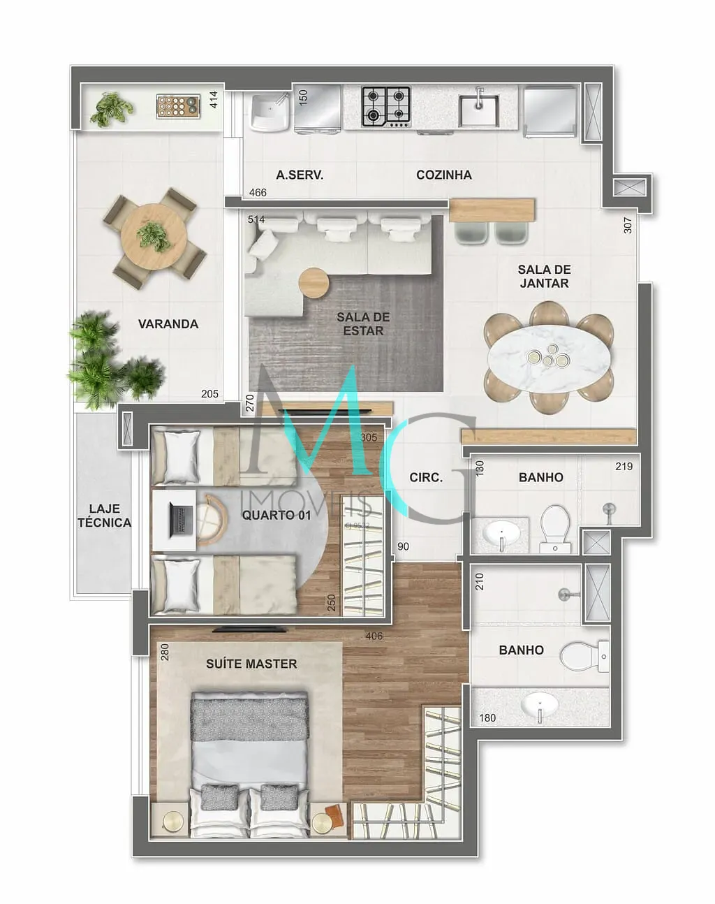 Apartamento, 2 quartos, 68 m² - Foto 68