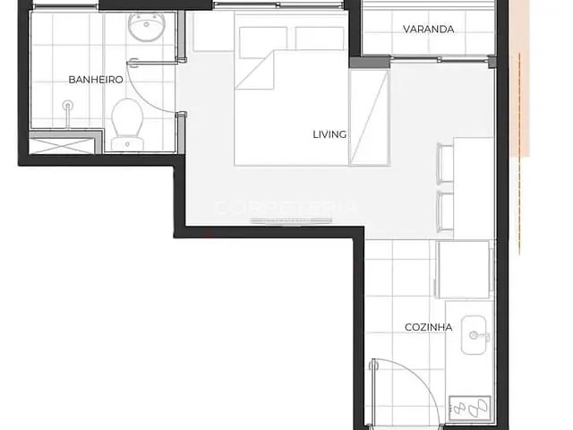 Apartamento 2 quartos e 1 banheiro, à venda, no bairro Bela Vista em São Paulo