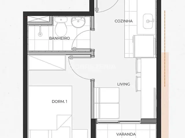Apartamento 2 quartos e 1 banheiro, à venda, no bairro Bela Vista em São Paulo