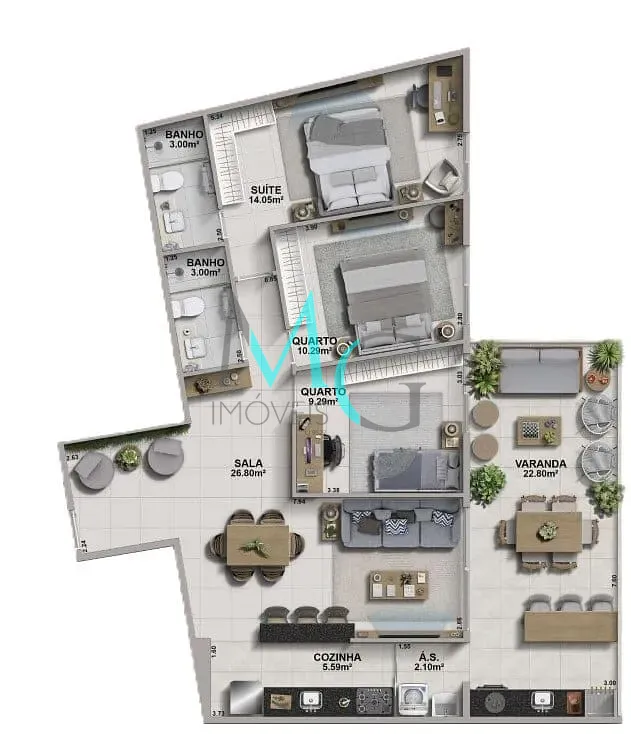 Apartamento, 3 quartos, 132 m² - Foto 8