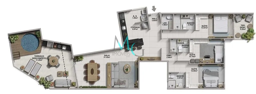 Apartamento, 3 quartos, 132 m² - Foto 13