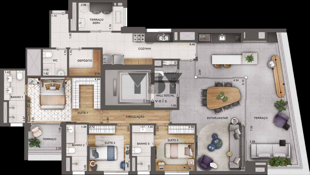 Apartamento à venda com 3 quartos, 164m² - Foto 38