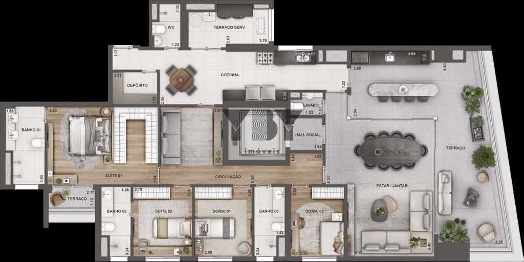 Apartamento à venda com 3 quartos, 164m² - Foto 40