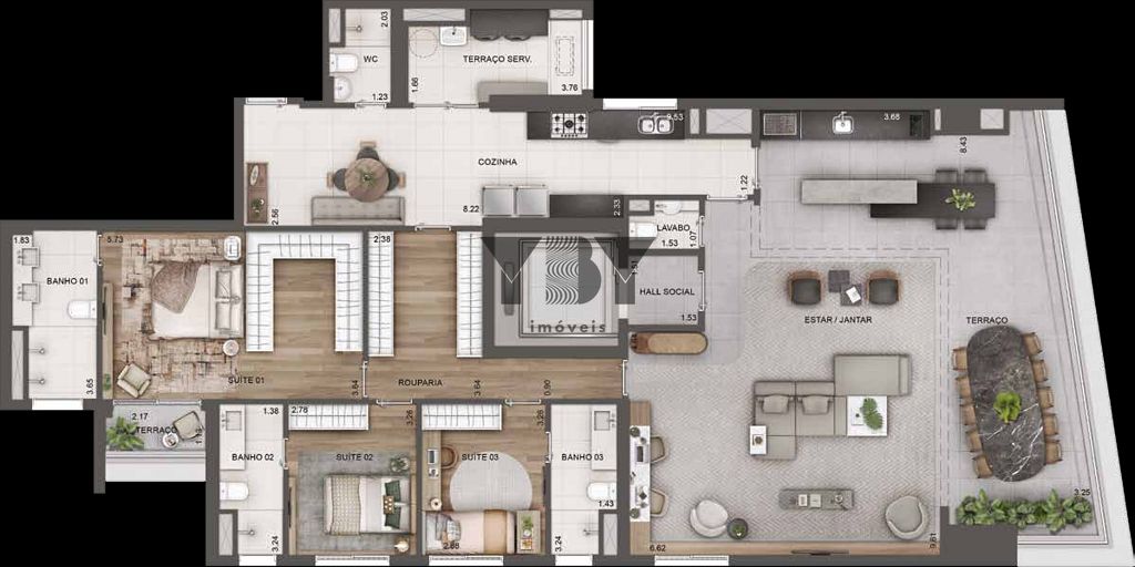 Apartamento à venda com 3 quartos, 164m² - Foto 41