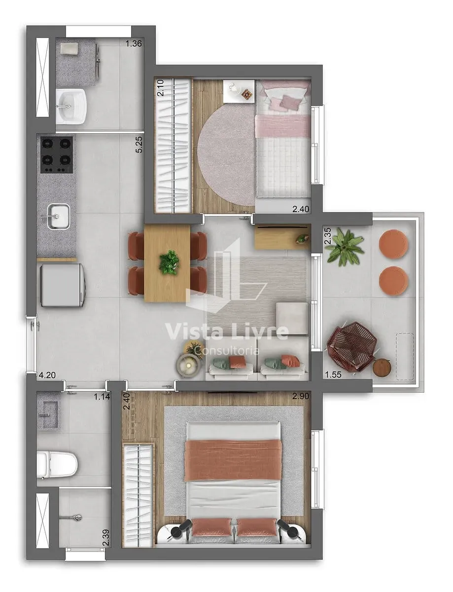 Apartamento, 2 quartos, 39 m² - Foto 7