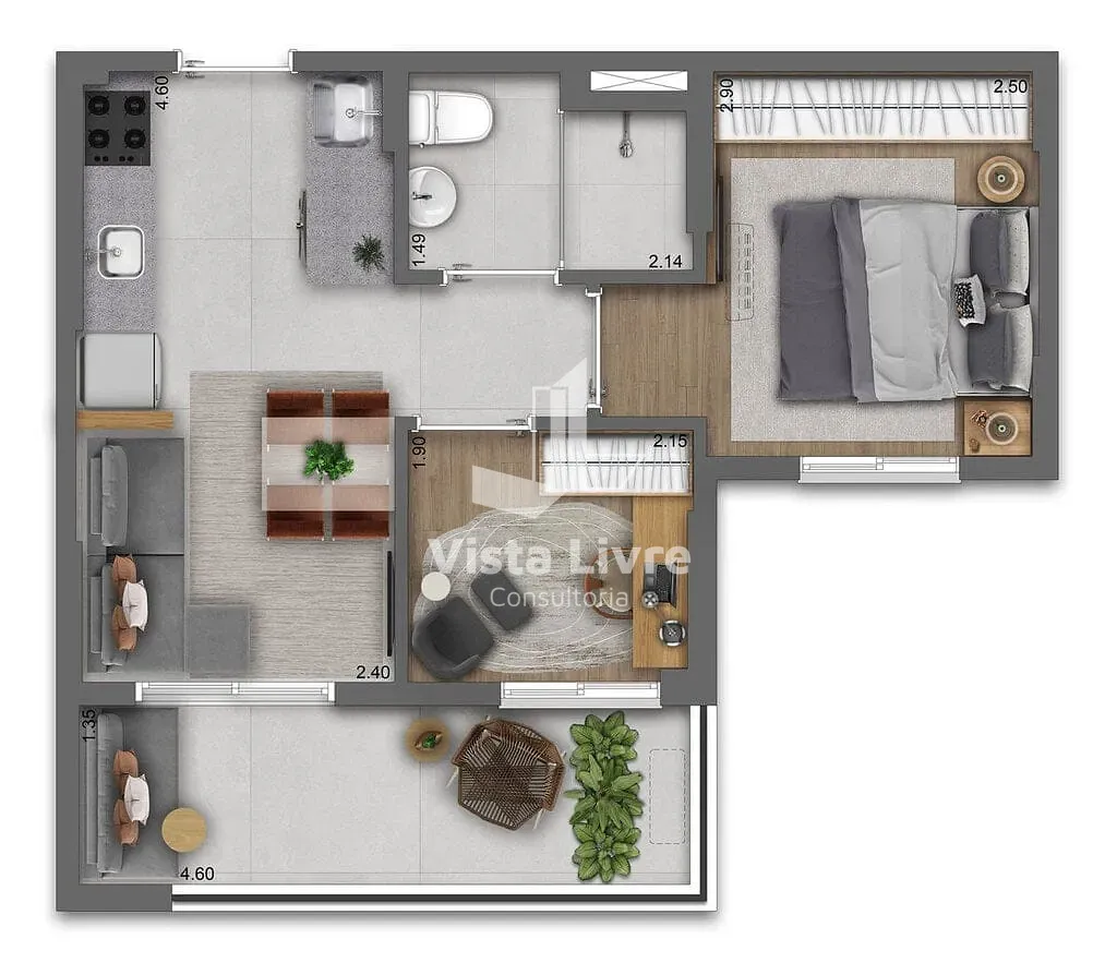 Apartamento, 2 quartos, 39 m² - Foto 8
