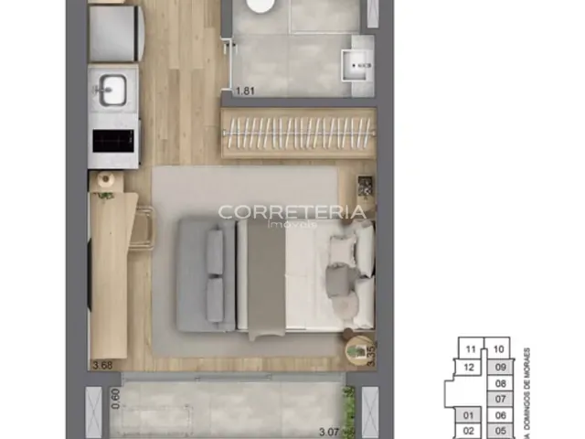 Studio 1 quarto e 1 banheiro, à venda, no bairro Vila Mariana em São Paulo